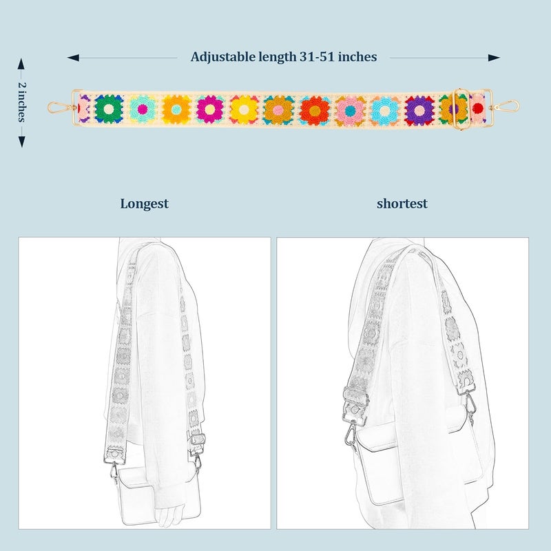 chushui Store Knit Purse Strap,Replacement Crossbody Wide Adjustable Shoulder Strap for Bag Handbag - Image 2